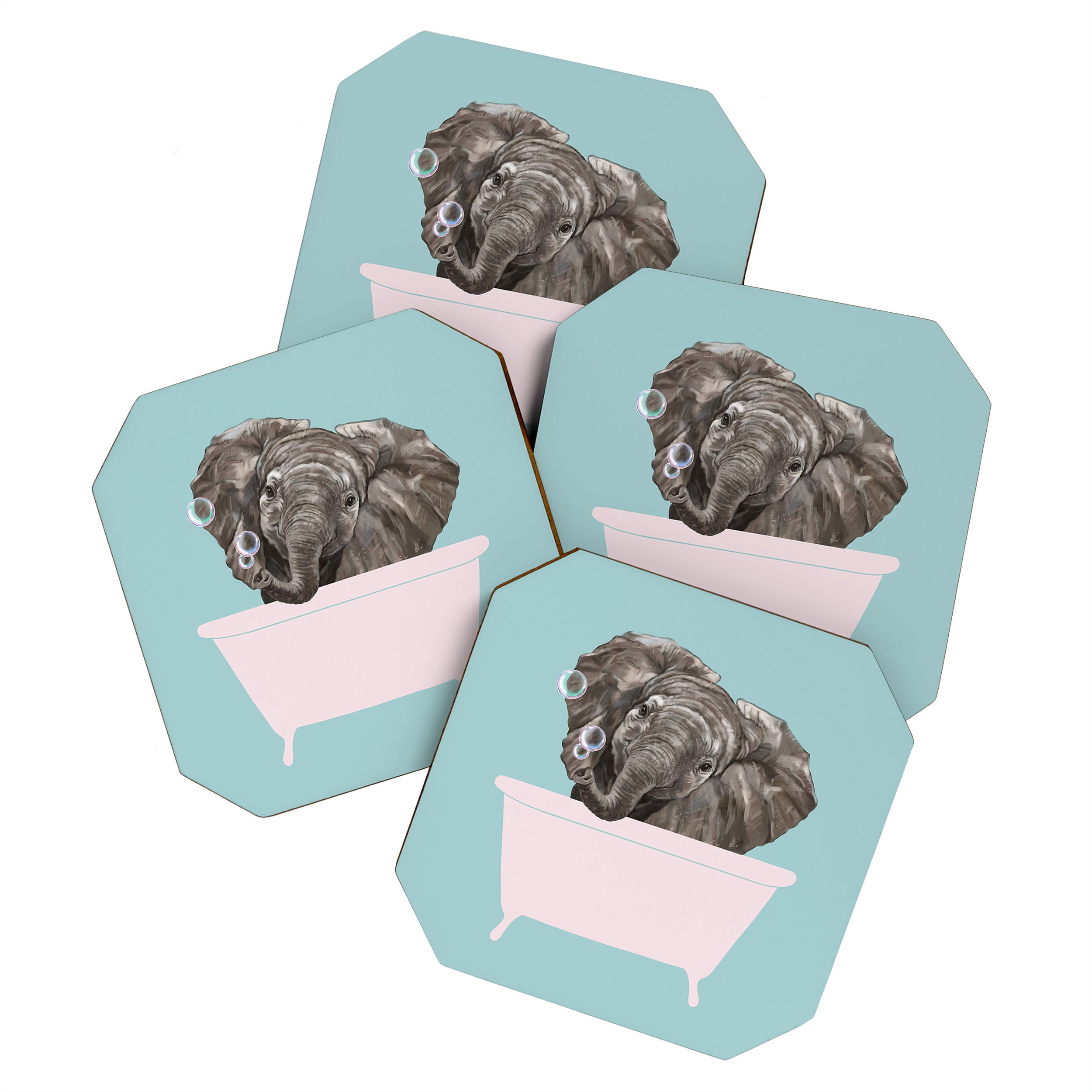 Baby Elephant in Bathtub Coaster Gallery Image 1