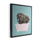 Baby Elephant in Bathtub Framed Canvas Print Gallery Image 2