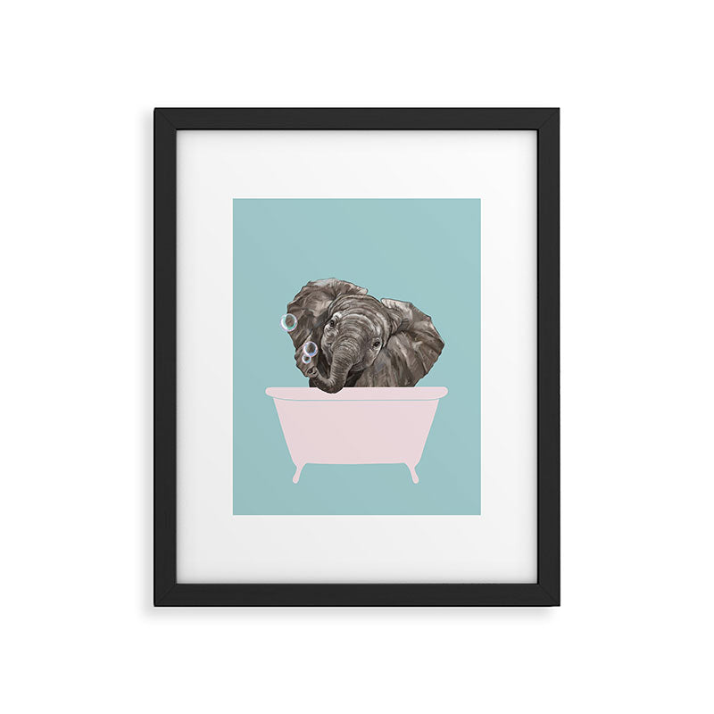 Baby Elephant in Bathtub Framed Art Print Gallery Image 6