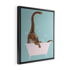 Brachiosaurus in Bathtub Framed Canvas Print Gallery Image 2