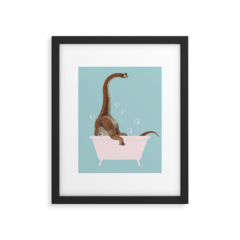 Brachiosaurus in Bathtub Framed Art Print Gallery Image 4
