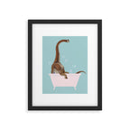 Brachiosaurus in Bathtub Framed Art Print Gallery Image 4