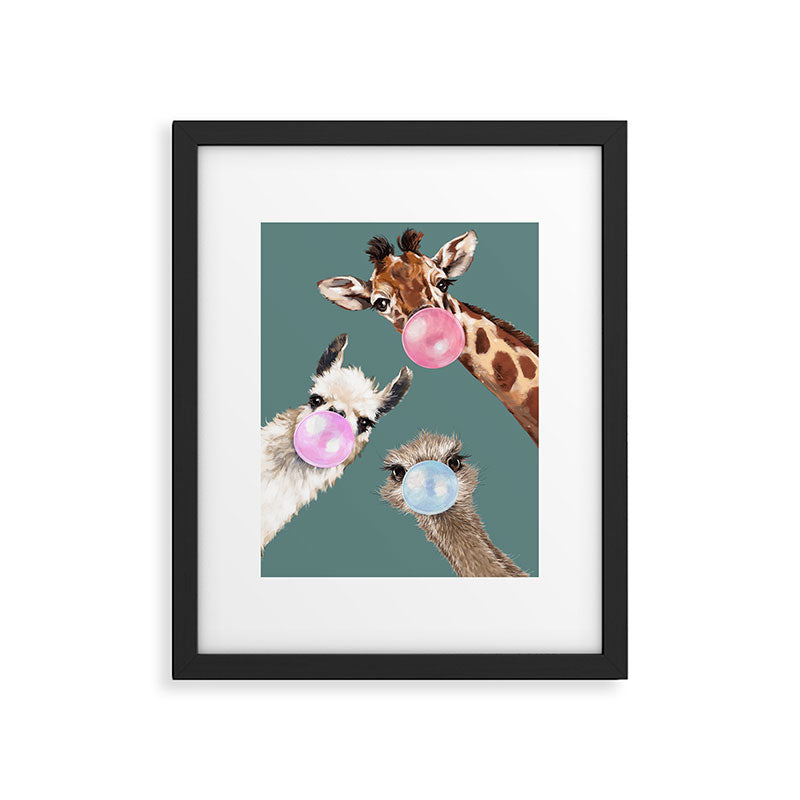 Bubble Gum Gang Dark Green Framed Art Print Gallery Image 6