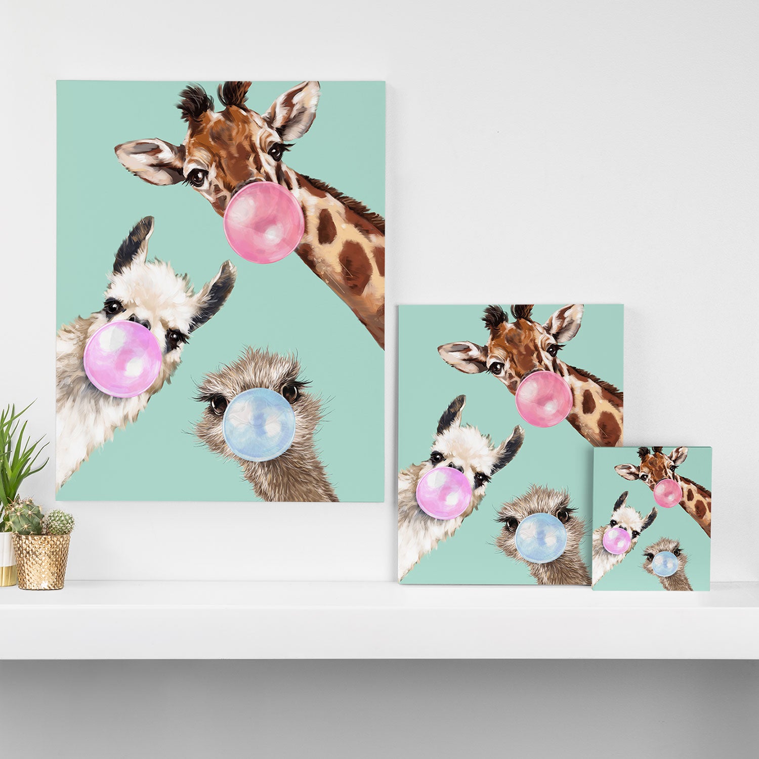 Bubble Gum Gang in Green Canvas Print Gallery Image 3