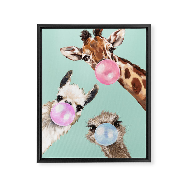 Bubble Gum Gang in Green Framed Canvas Print Gallery Image 8