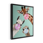 Bubble Gum Gang in Green Framed Canvas Print Gallery Image 2