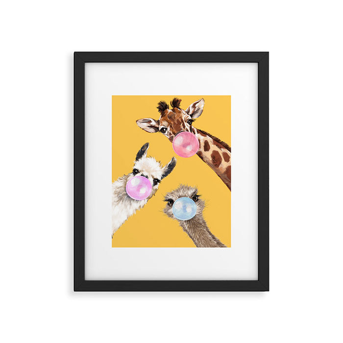 Bubble Gum Gang in Yellow Framed Art Print Gallery Image 1