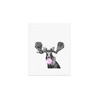 Bubble Gum Moose in Black and White Art Print Gallery Image 1