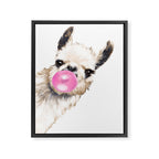 Bubble Gum Sneaky Llama Framed Canvas Print Gallery Image 8