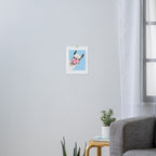 Bubble Gum Sneaky Llama in Blue Art Print Gallery Image 3