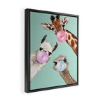 Bubblegum Gangs in Green Framed Canvas Print Gallery Image 2