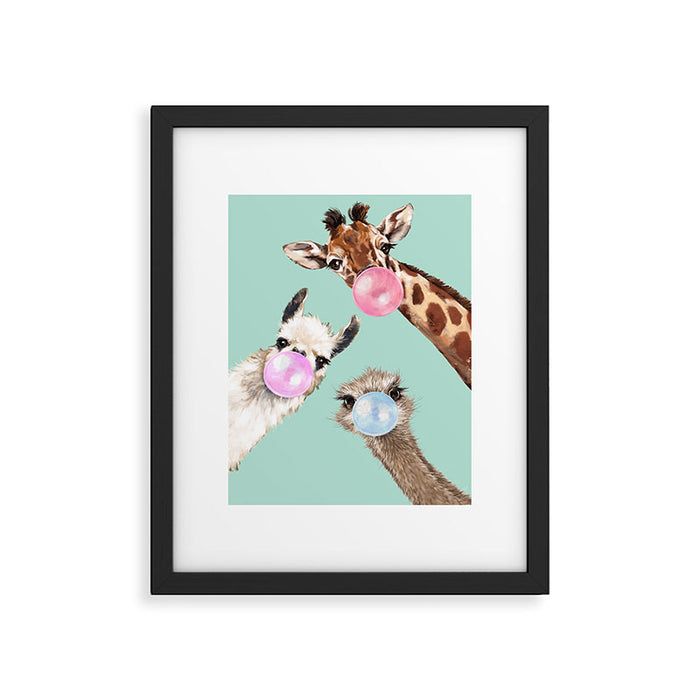 Bubblegum Gangs in Green Framed Art Print Gallery Image 1