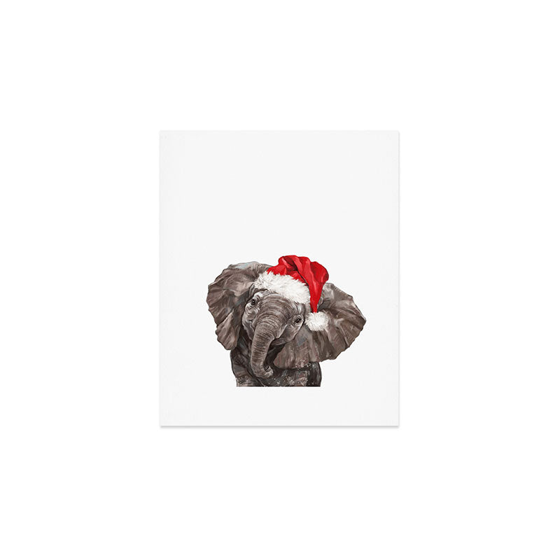 Christmas Baby Elephant Art Print Gallery Image 1