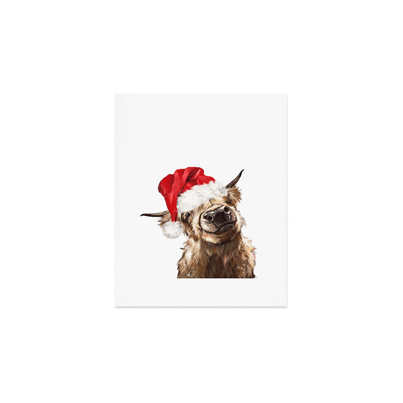 Christmas Highland Cow Art Print Gallery Image 1