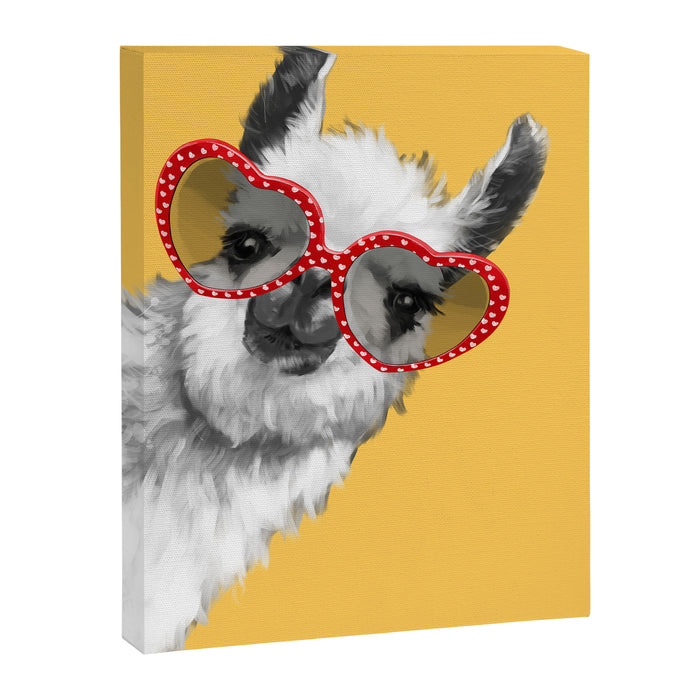 Fashion Hipster Llama with Glasses Canvas Print Gallery Image 1