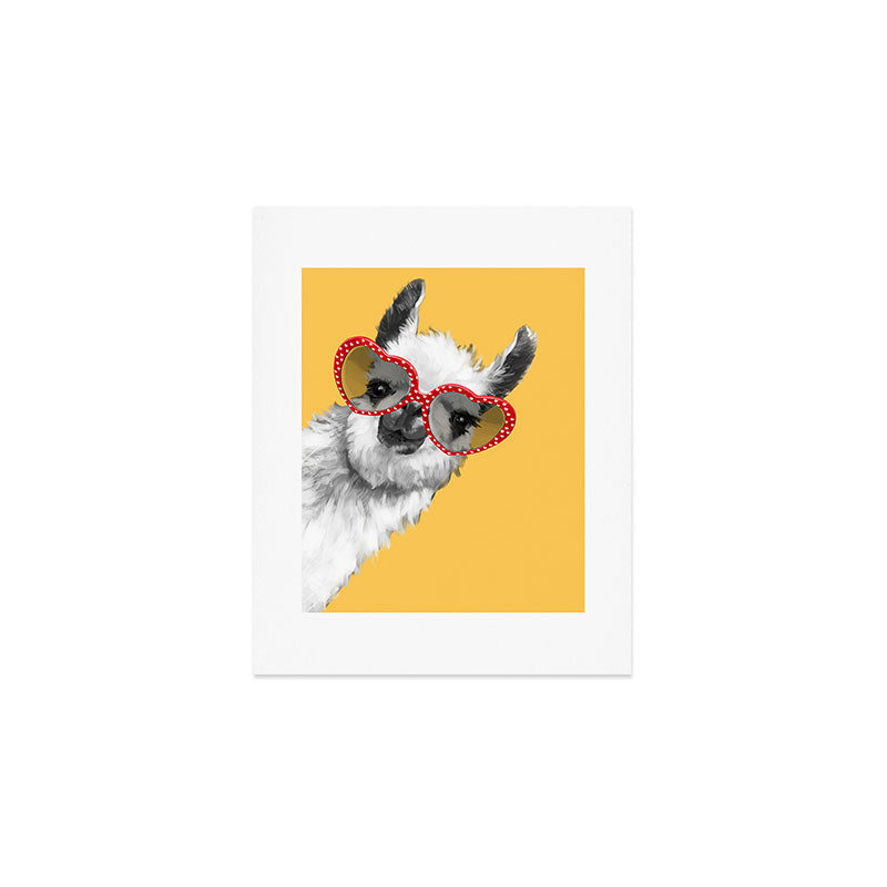 Fashion Hipster Llama with Glasses Art Print Gallery Image 1