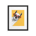 Fashion Hipster Llama with Glasses Framed Art Print Gallery Image 4