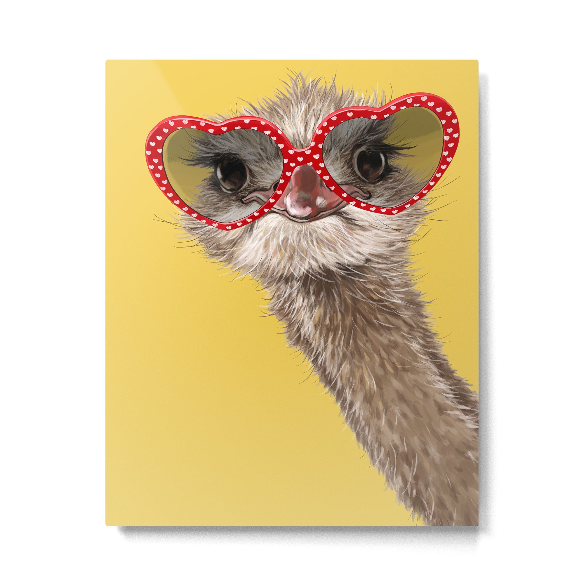 Fashion Hipster Ostrich in Yellow Metal Print Gallery Image 6