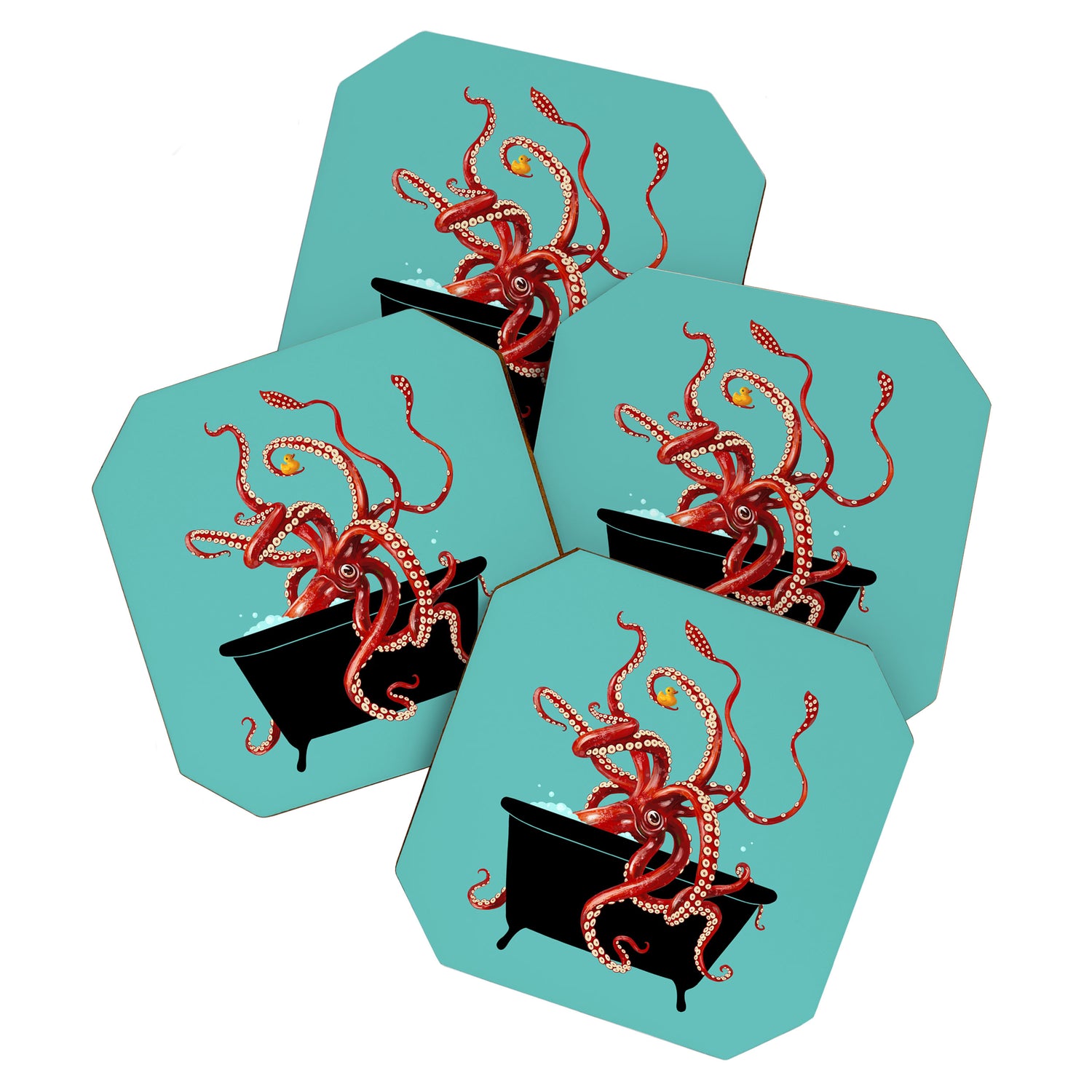 Giant Squid in Bathtub Coaster Gallery Image 1