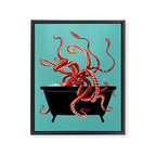 Giant Squid in Bathtub Framed Canvas Print Gallery Image 8