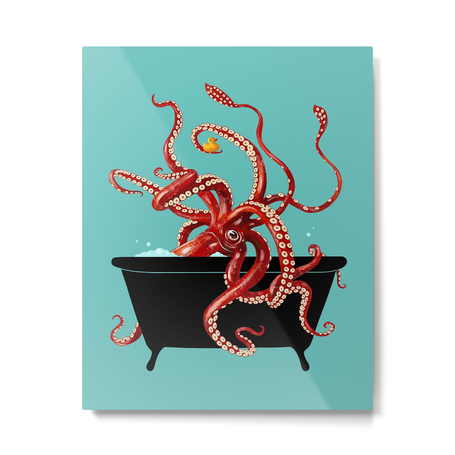 Giant Squid in Bathtub Metal Print Gallery Image 6