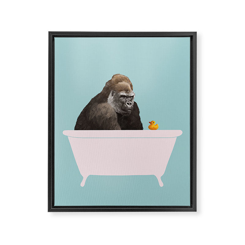 Gorilla in Bathtub Framed Canvas Print Gallery Image 6