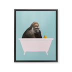 Gorilla in Bathtub Framed Canvas Print Gallery Image 6