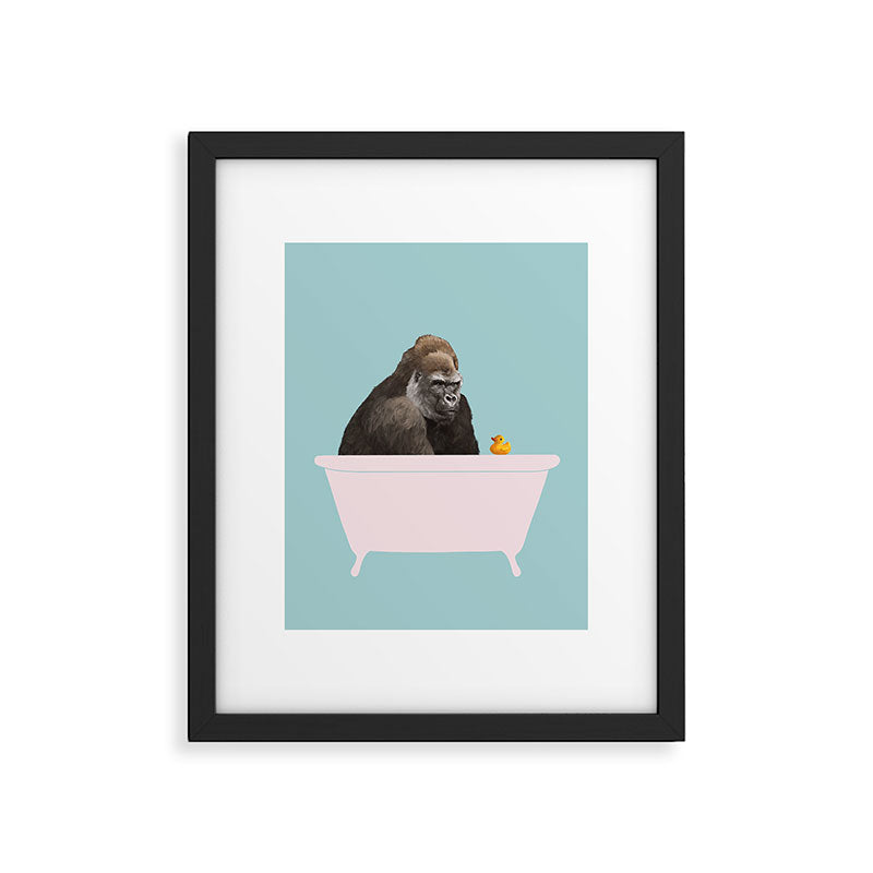 Gorilla in Bathtub Framed Art Print Gallery Image 5