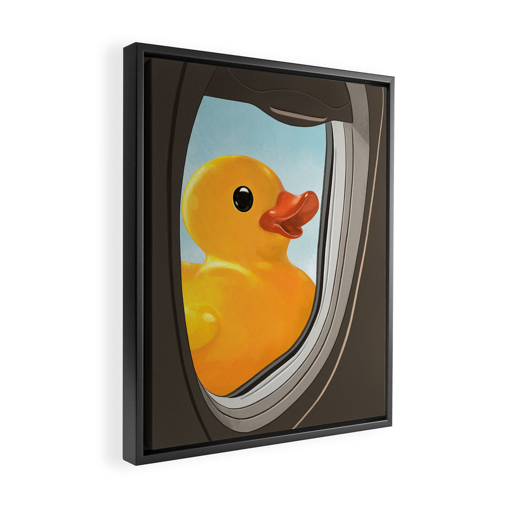 Hello! Yellow Duck Framed Canvas Print Gallery Image 2