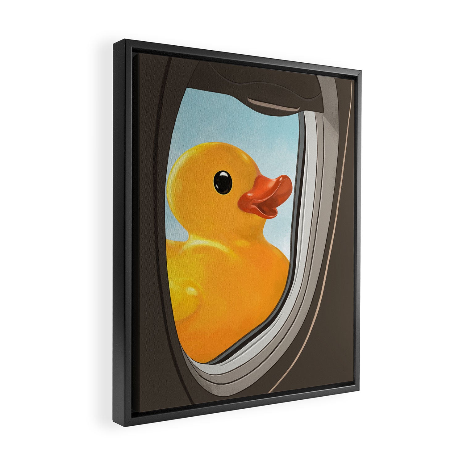 Hello! Yellow Duck Framed Canvas Print Gallery Image 2