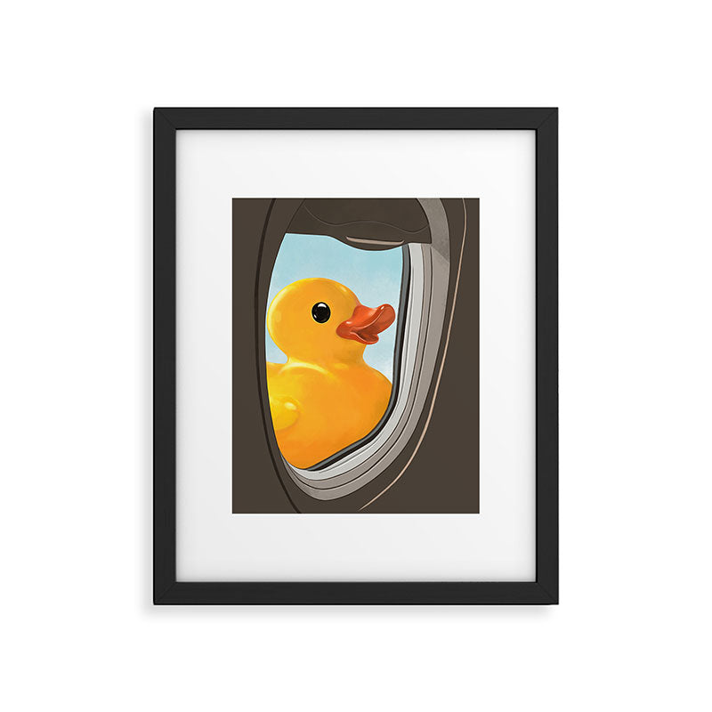 Hello! Yellow Duck Framed Art Print Gallery Image 4