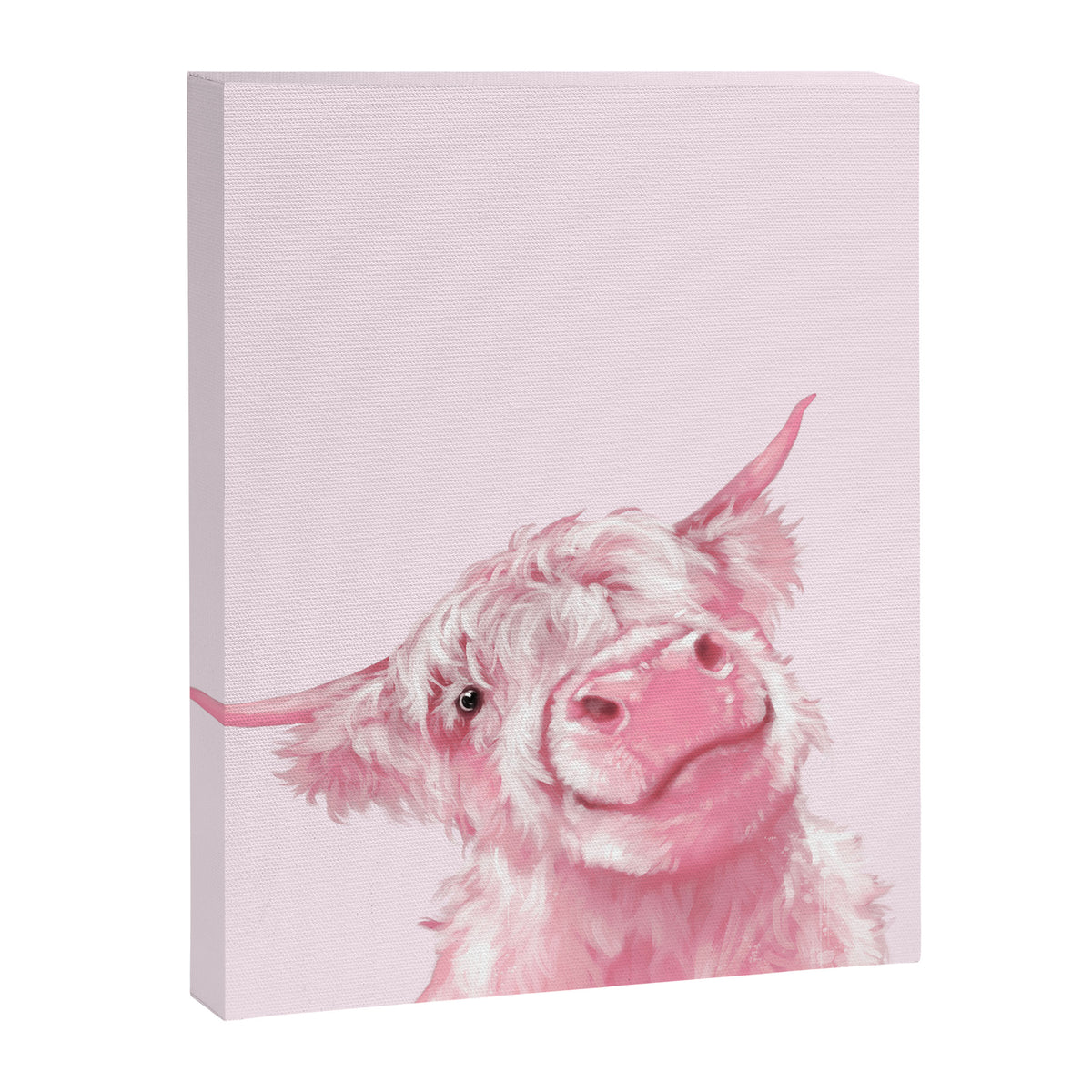 Highland Cow Pink Canvas Print Gallery Image 8