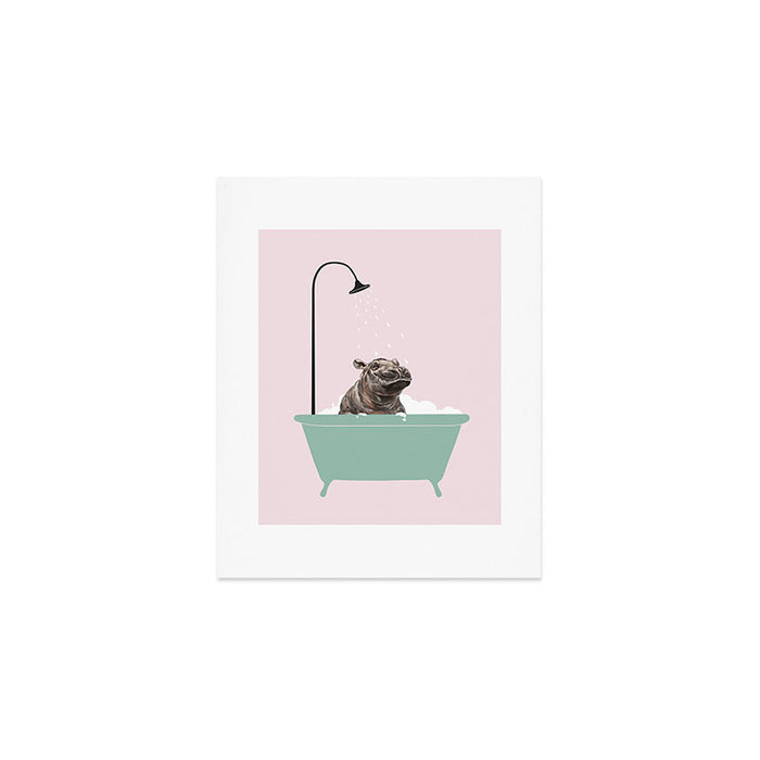 Hippo Enjoying Bubble Bath Art Print Gallery Image 1