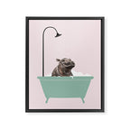 Hippo Enjoying Bubble Bath Framed Canvas Print Gallery Image 8