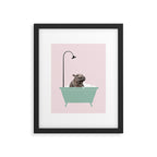 Hippo Enjoying Bubble Bath Framed Art Print Gallery Image 6