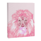 Lion Chewing Bubble Gum in Pink Canvas Print Gallery Image 8