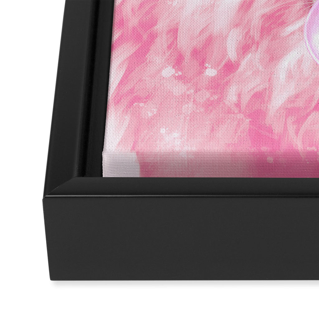 Lion Chewing Bubble Gum in Pink Framed Canvas Print Gallery Image 3