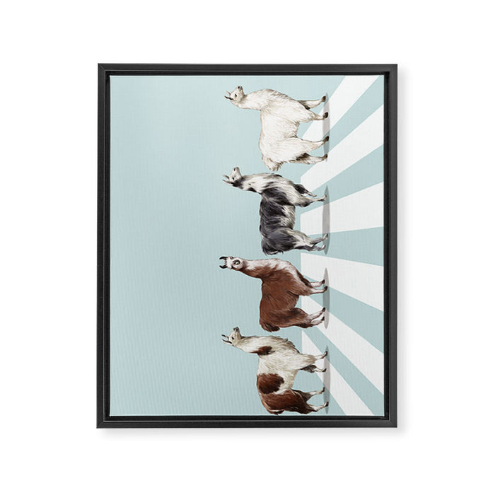 Llama The Abbey Road #1 Framed Canvas Print Gallery Image 1