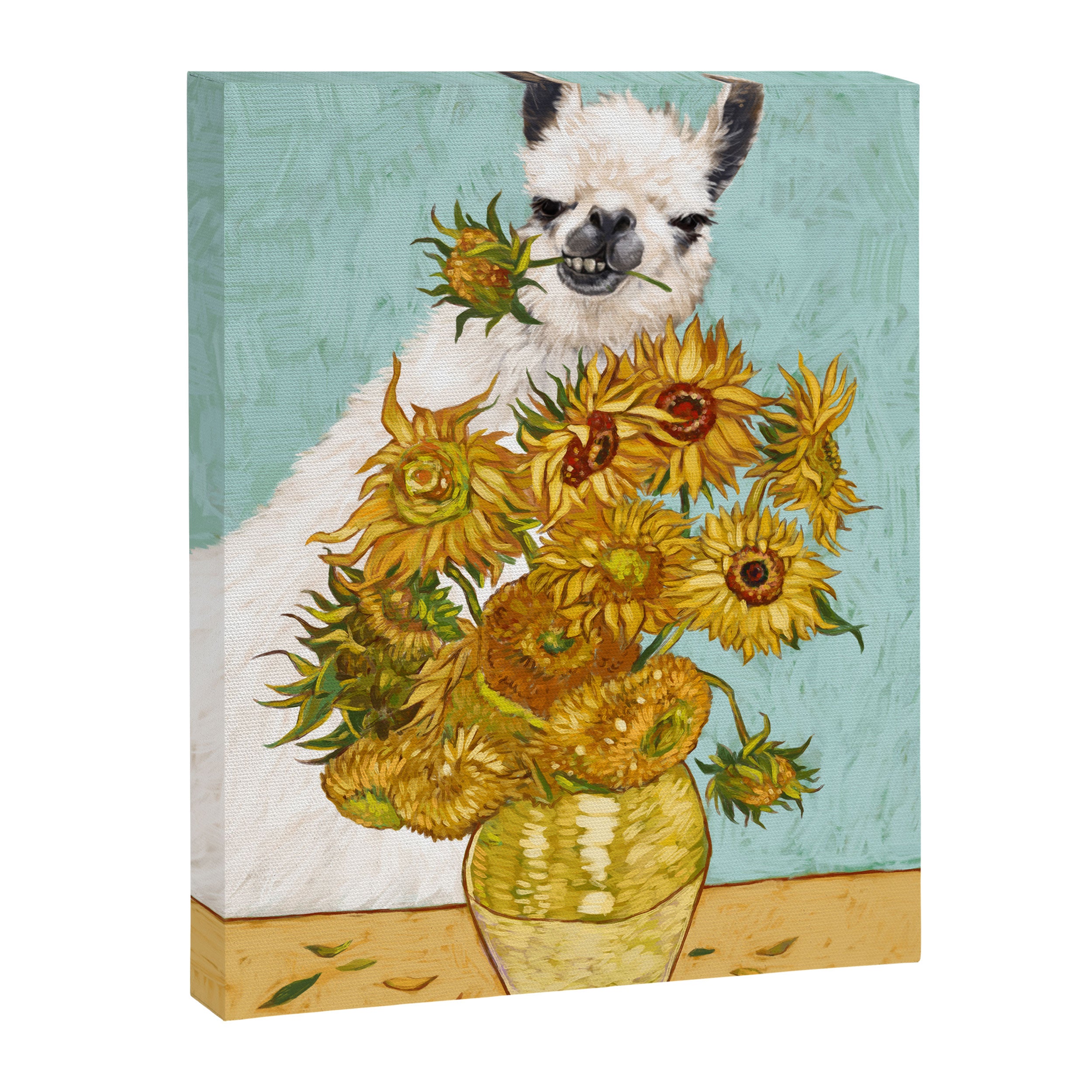 Naughty Llama and The Sunflowers Canvas Print Gallery Image 8