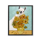 Naughty Llama and The Sunflowers Framed Canvas Print Gallery Image 8