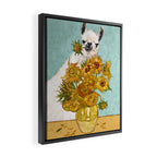 Naughty Llama and The Sunflowers Framed Canvas Print Gallery Image 2