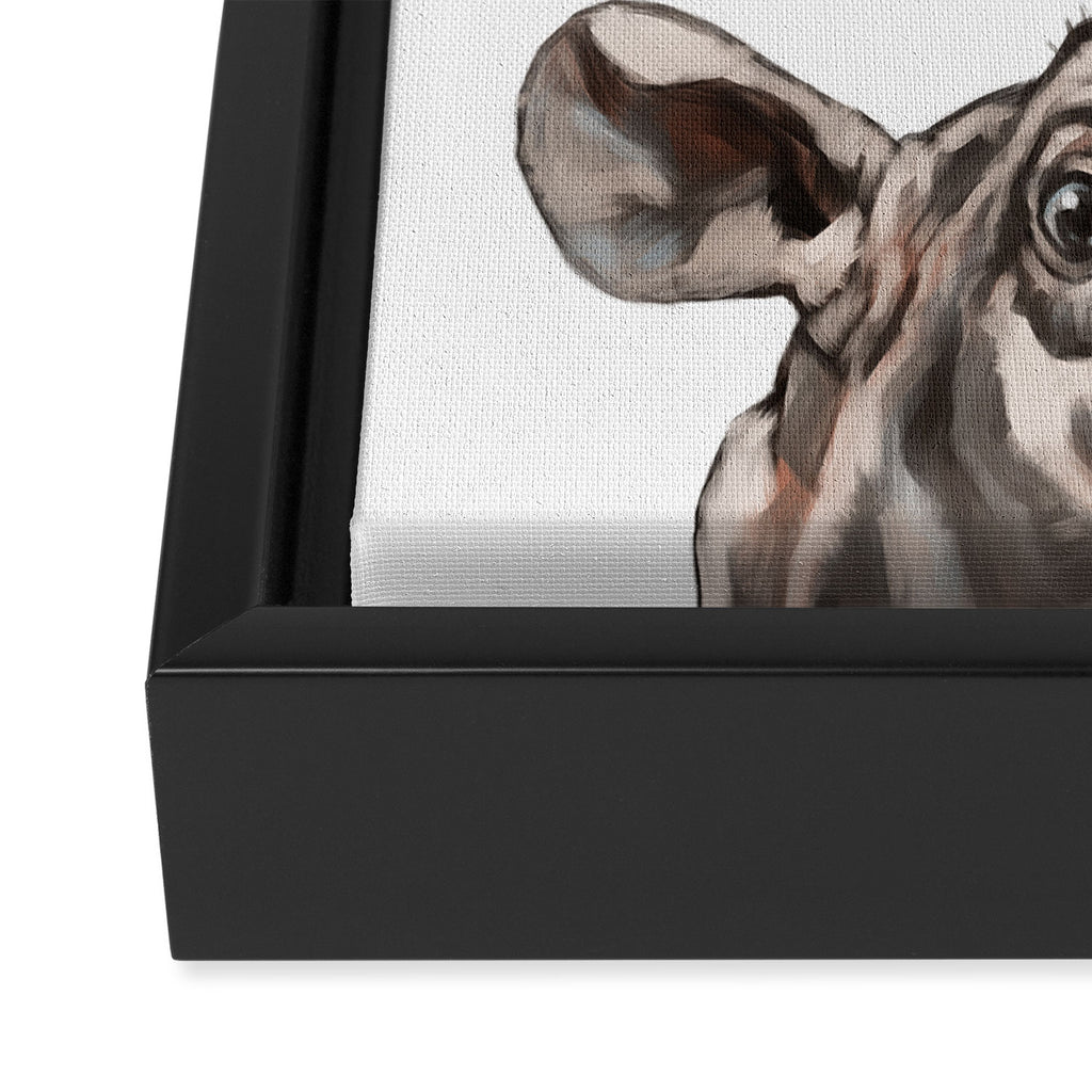 Peeking Baby Hippo Framed Canvas Print Gallery Image 3