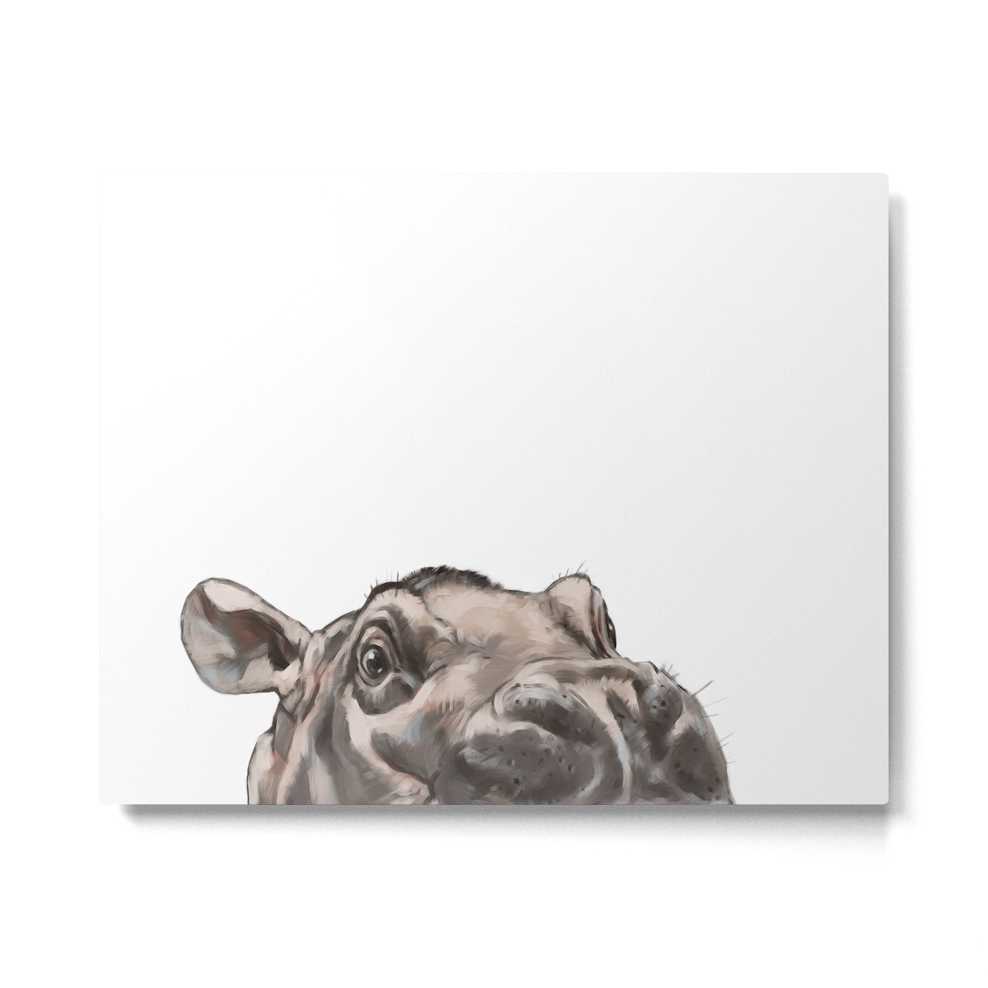 Peeking Baby Hippo Metal Print Gallery Image 6