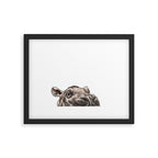 Peeking Baby Hippo Framed Art Print Gallery Image 6