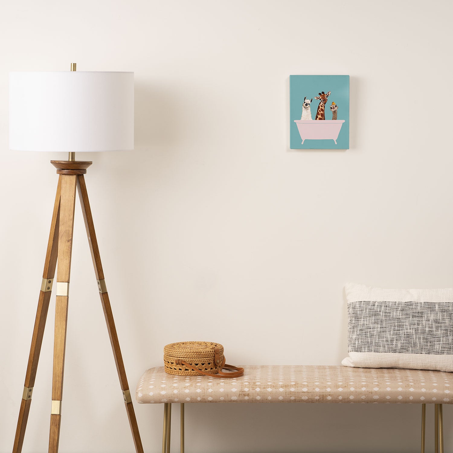 Playful Gangs in Bathtub Blue Canvas Print Gallery Image 2