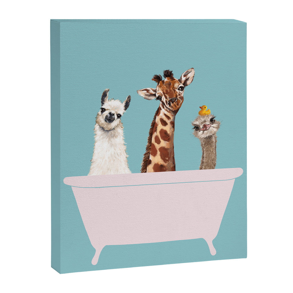 Playful Gangs in Bathtub Blue Canvas Print Gallery Image 8