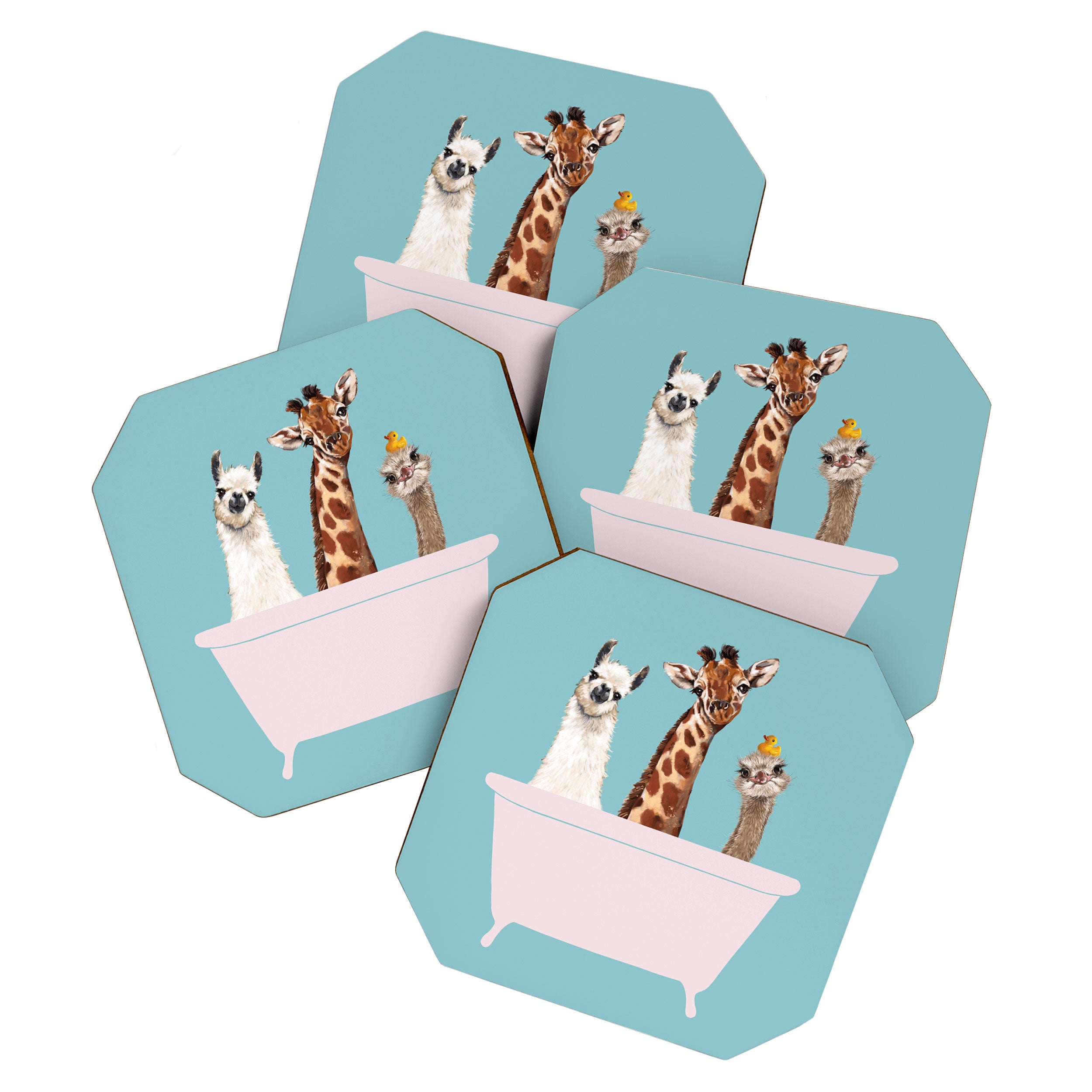 Playful Gangs in Bathtub Blue Coaster Gallery Image 1