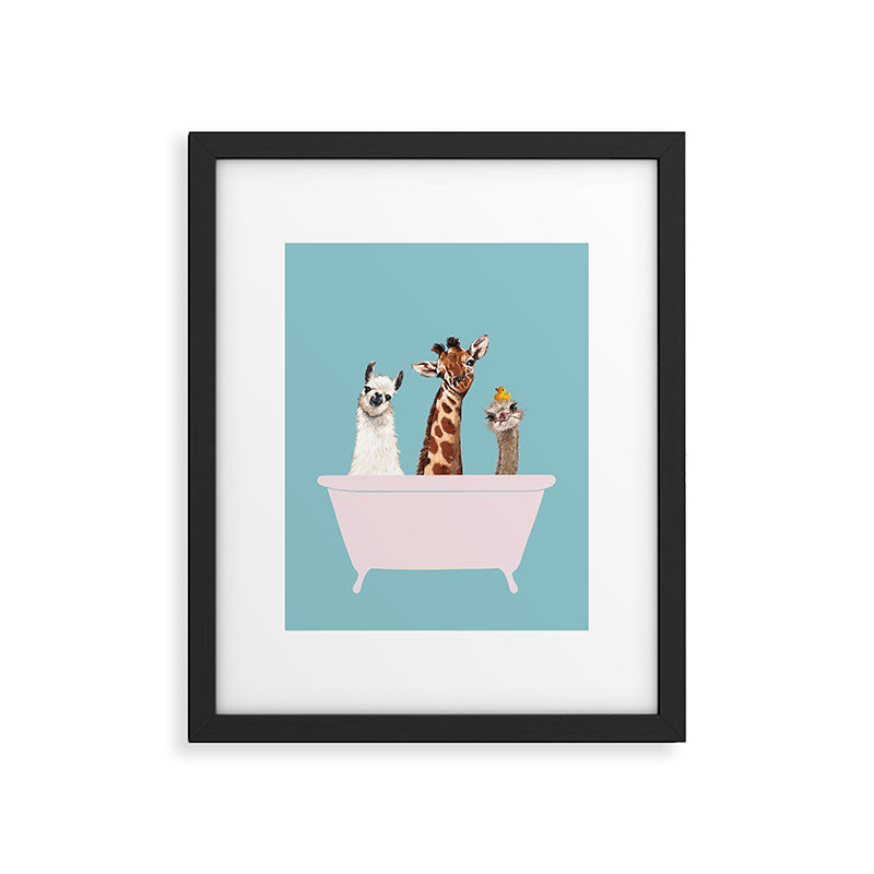 Playful Gangs in Bathtub Blue Framed Art Print Gallery Image 6