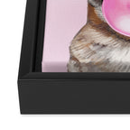 Pug with Pink Bubble Gum Framed Canvas Print Gallery Image 3