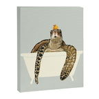 Sea Turtle in Bathtub #green Canvas Print Gallery Image 8